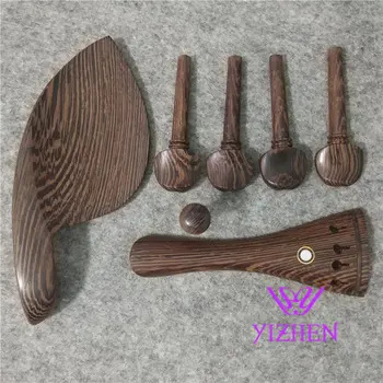 

2 set Wenge Violin fitting 4/4 with Chin rest tail piece pegs and end pin