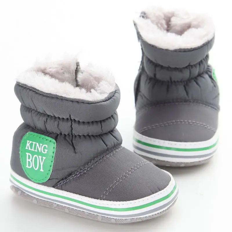 Kacakid/ г. Модные милые плюшевые зимние ботинки без застежки для маленьких мальчиков зимние ветрозащитные теплые ботинки для младенцев мягкая обувь на плоской подошве для малышей Y6