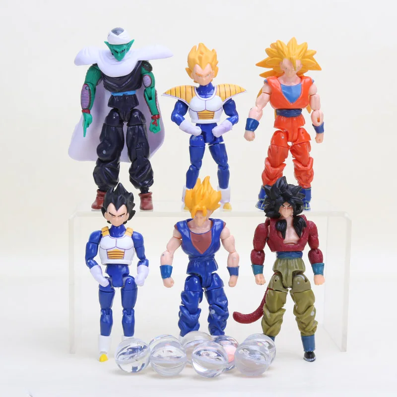 New 6pcs/set Dragon ball Z Figure toy son goku super saiyan vegeta