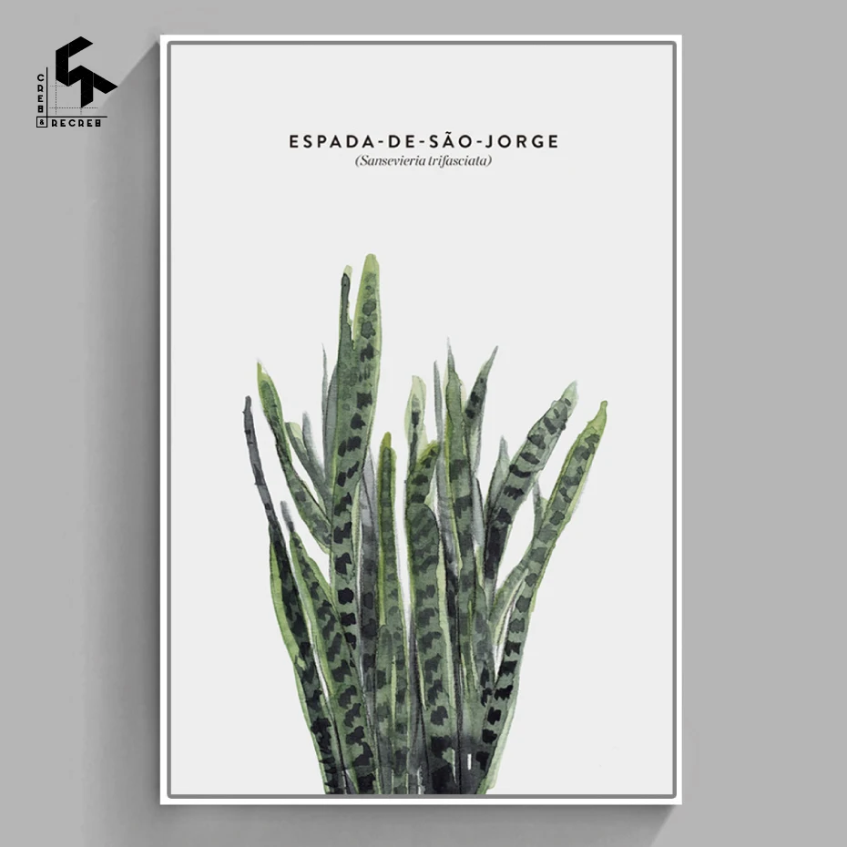 

CREATE&RECREATE Nordic Poster Green Plant Leaf Posters And Prints Wall Art Canvas Painting Home Decorative Pictures CR1810110007
