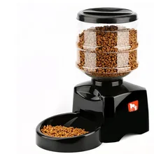 

5.5L Automatic Pet Feeder with Voice Message Recording and LCD Screen Large Smart Dogs Cats Food Bowl Dispenser Black