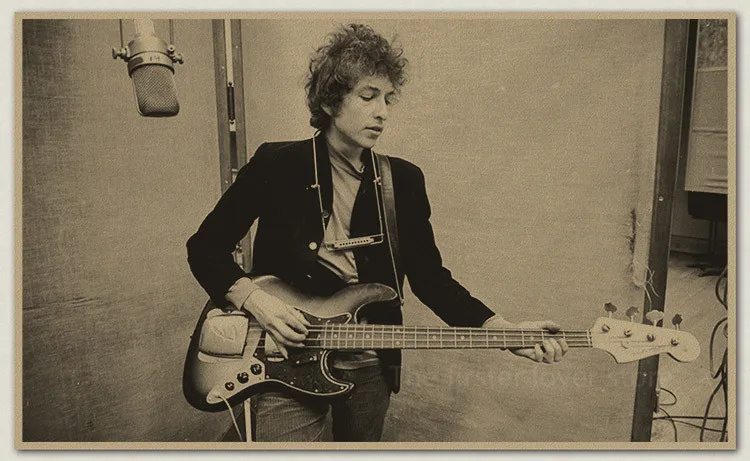 Боб Дилан Винтаж Ретро рок-группа музыкальная гитара матовая крафт-бумага античный Плакат Наклейка на стену домашний декор часть 2 - Цвет: 3