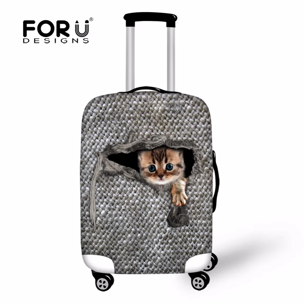 FORUDESIGNS Waterproof Travel Luggage Protective Dust Cover Elastic Wolf Printing Dustproof Suitcase Cover Luggage Accessories