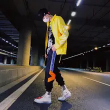 Новые модные трендовые осенние тренировочные Мужские штаны для бега, джоггеры Harajuku, Повседневная Уличная одежда в стиле хип-хоп с эластичной резинкой на талии