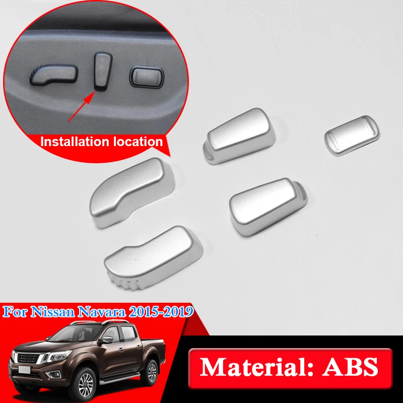 

QCBXYYXH Car Styling ABS Chrome Seat Adjustment Sequin Internal Cover Car Accessories For Nissan Navara NP300 D23 2017-2019