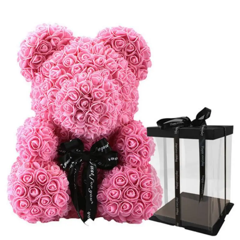 

Valentine's Day Gift Bear Rabbit Artificial Flowers Plush Teddy Bear Rose Flower Gifts for Women Gift 2019 25/40/70cm