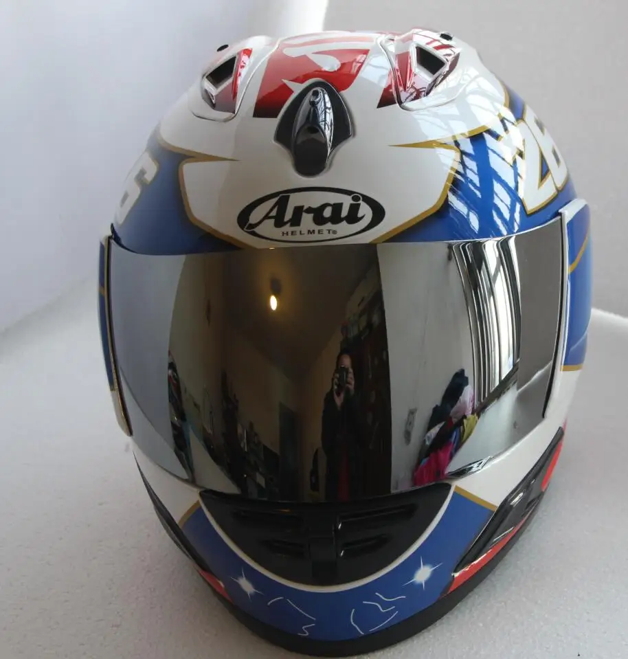 ARAI RX-7 высокого качества Полный шлем мотоцикла. Ветрозащитный Теплый гоночный шлем, Capacete - Цвет: Silver lens