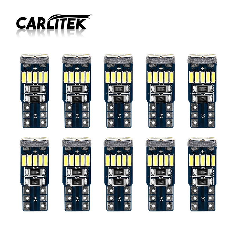 

CARLitek 10pcs W5W T10 Car Bulbs Led Clearance Turn Signal Lights Reading Lamp Auto Car Door Led Interior Lighting