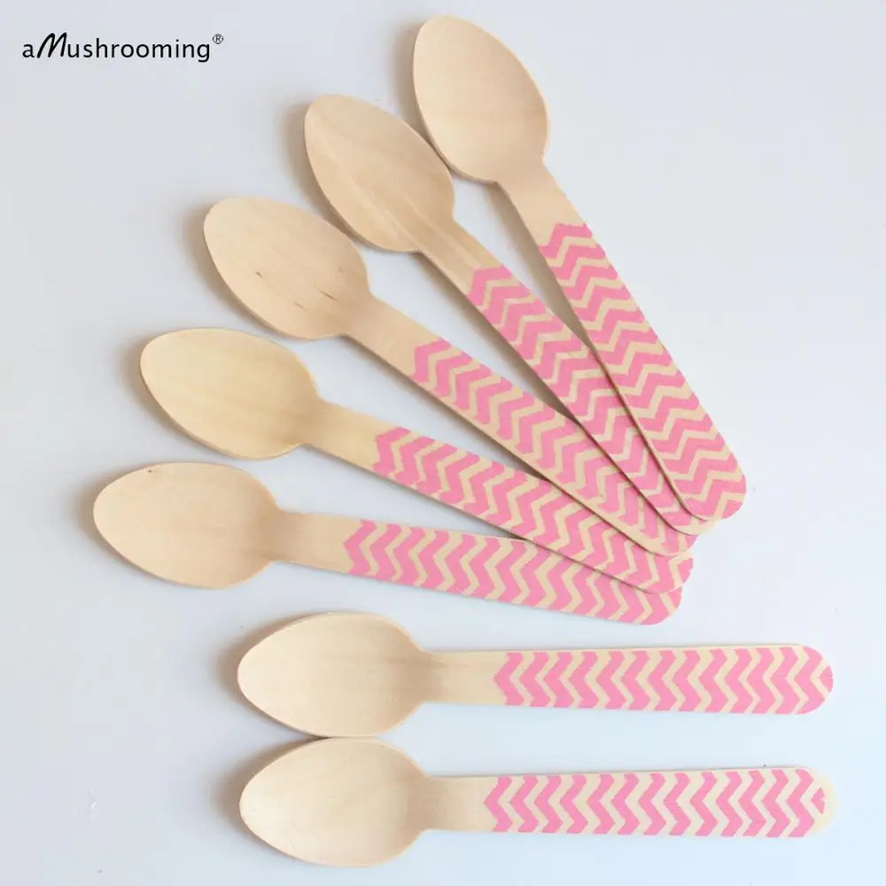 pink chevron 14cm spoon (2)