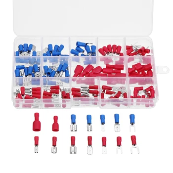

140Pcs 15 Squares Assorted Insulated Electrical Wire Terminal Crimp Cable Connector Spades Kit