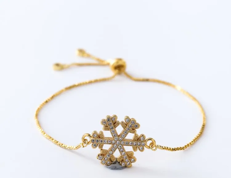 Золотая, серебряная цепочка micro pave cz Циркон кубический цирконий веревочный браслет с регулировкой макраме fsg44 браслет снежинка модные ювелирные изделия подарок