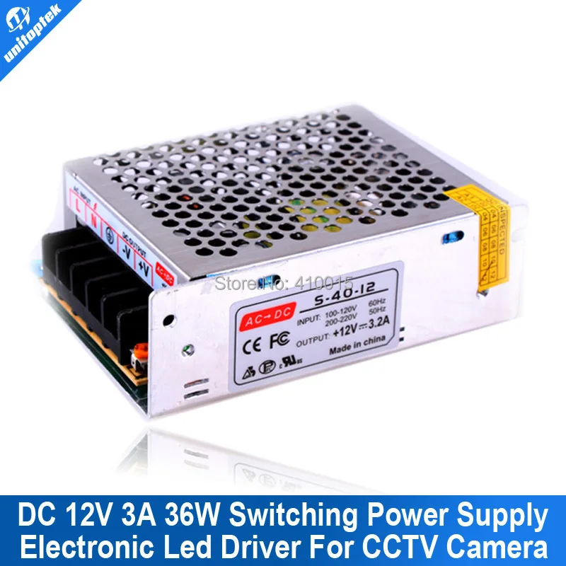 

Adapter 12V 3A 36W AC 220V Input Switch DVR Camera CCTV Power Supply Driver For LED Strip Light/CCTV Camera