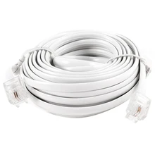6P2C RJ11 длинный 6 м(20 футов) телефонный удлинитель RJ11 Белый RJ11 6P2C Модульный Телефонный удлинитель 6 м 20 футов удлинитель