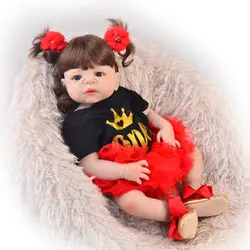 Полная силиконовая кукла реборн подарок 55 см Виниловая принцесса девочка ребенок настоящие Новорожденные куклы игрушки bebe куклы com corpo de