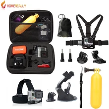 Gopro accessories set go pro kit mount for SJ4000 gopro hero 5 4 3 2 Black Edition SJCAM SJ5000 camera case xiaoyi chest tripod justone 3d printing 1 4 wristband mount for camera gopro hero 4 2 3 3 sj4000 black