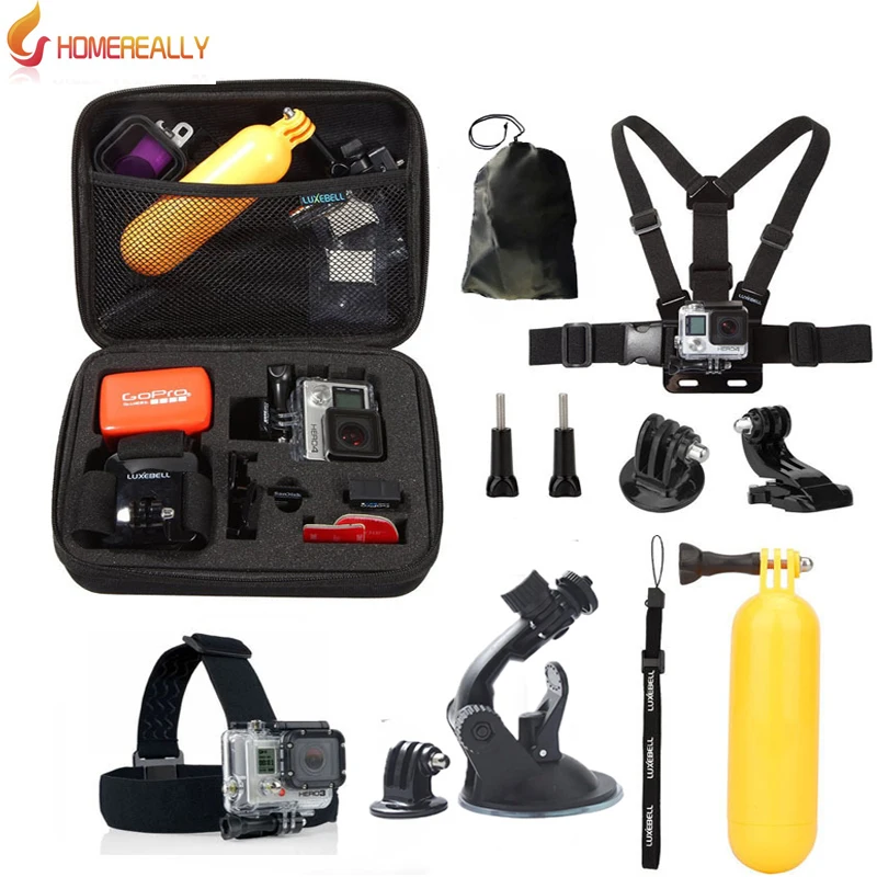 Лучший Homereally GoPro набор аксессуаров крепление для sj4000 sj5000 SJ6000 Gopro Hero 5 4 3 M20 Black Edition Камера случае xiaoyi грудь штатив