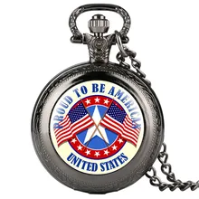 Стильные кварцевые карманные часы в стиле ретро для женщин и мужчин, специальные часы с изображением американского флага, карманные креативные подарочные часы с гравировкой