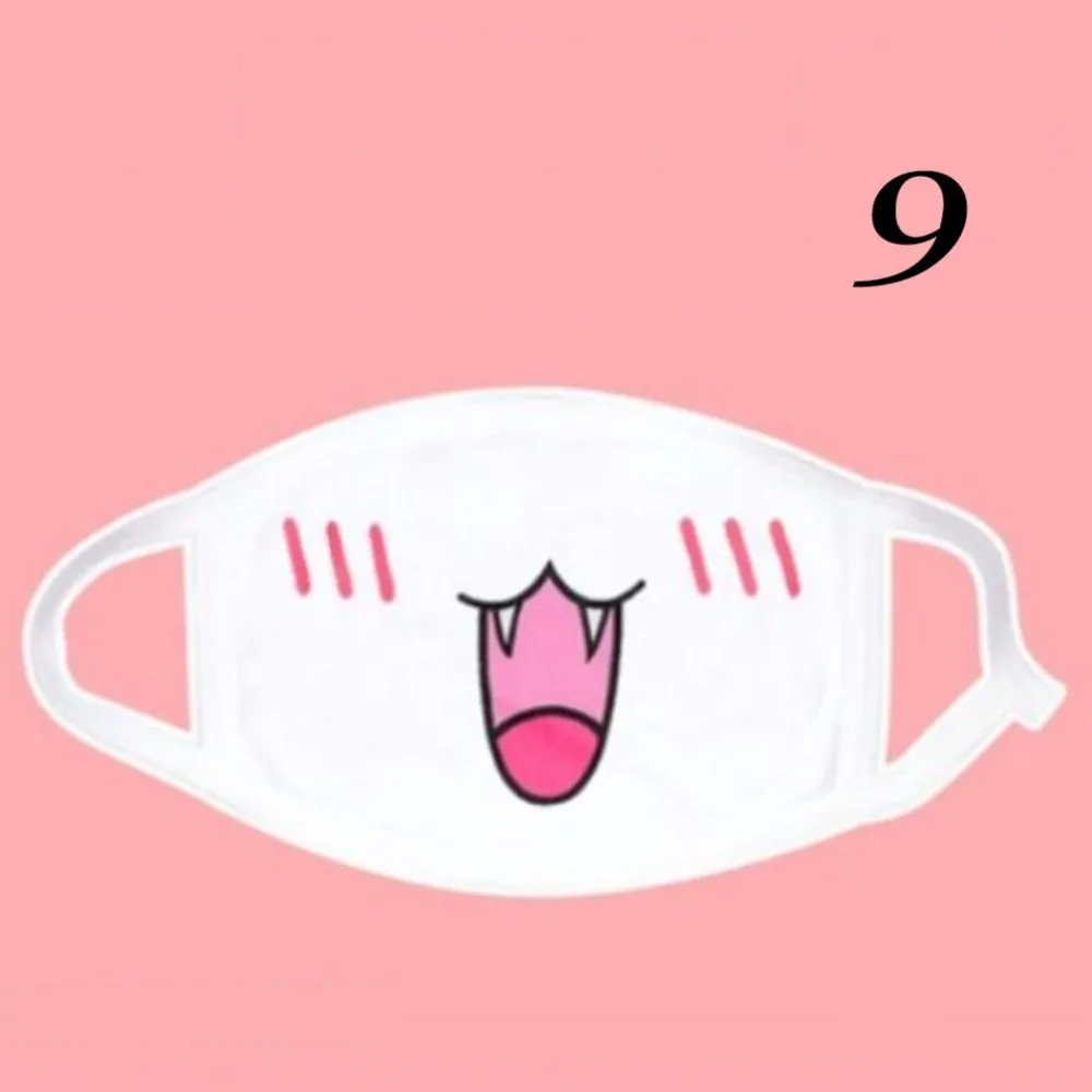 1 шт. Милая противопылевая маска Kpop хлопковая маска для губ Kwaii аниме мультфильм рот Муфельная маска для лица смайлик маски Kpop