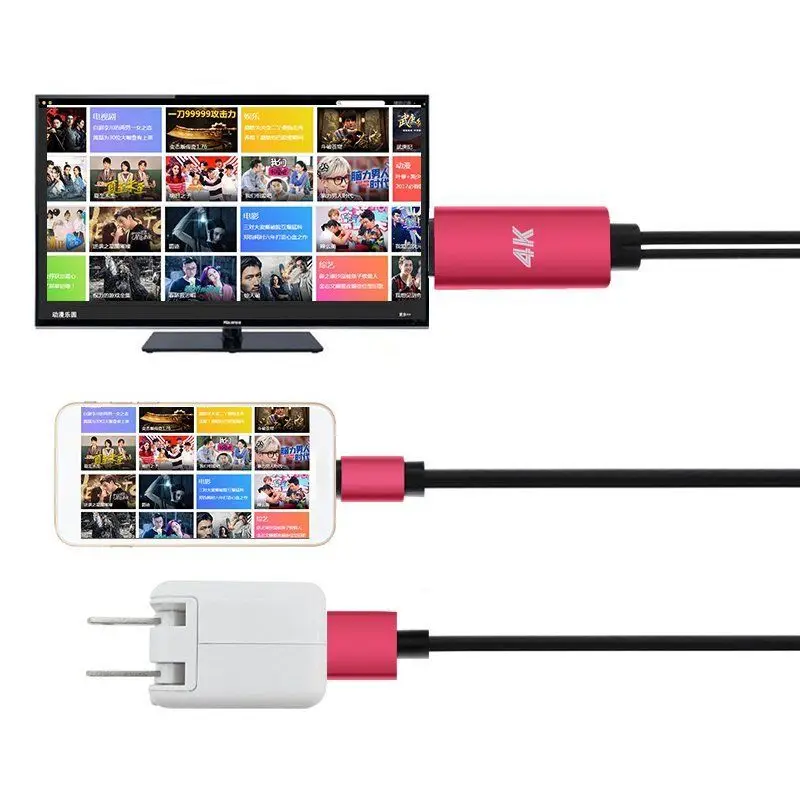

2 in 1 Type-C to HDMI 4K Cable HDTV TV Digital AV Adapter USB C Converter For Android Samsung Huawei LG G5 Aluminum HDMI Cables