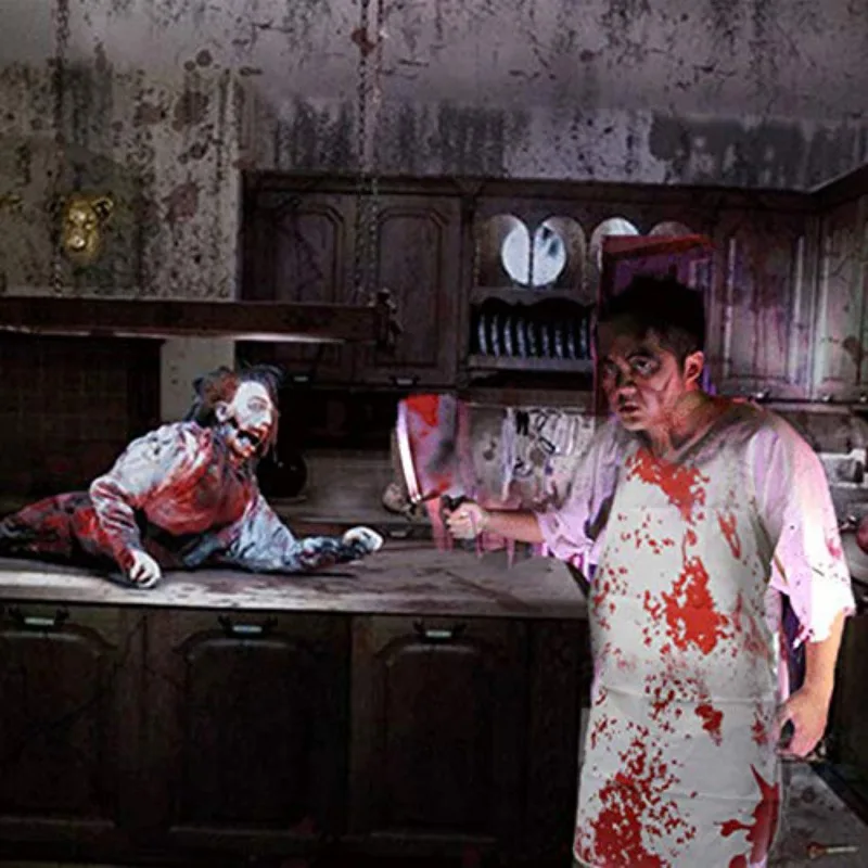 Halloween Decorations Bloody Printed Aprons Butcher's Apron Murder Halloween Cooking Apron Terrify Decorative Props