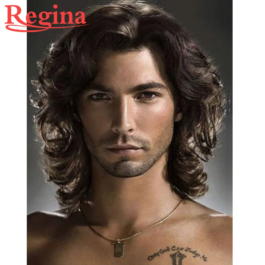 Short Curly Boy Man Men S Hair Wig Brown Male Handsome Short Curly Boy Man Men S Hair Wig Brown Male Handsome Fleeciness Synthetic With Inclined Bang Natural On Aliexpress Alibaba