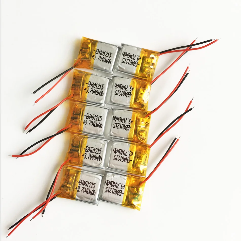 

Wholesale 10 pcs 3.7V 40mAh 401215 Lithium Polymer LiPo Rechargeable Battery For Mp3 Mp4 PAD DVD E-book bluetooth speaker LED