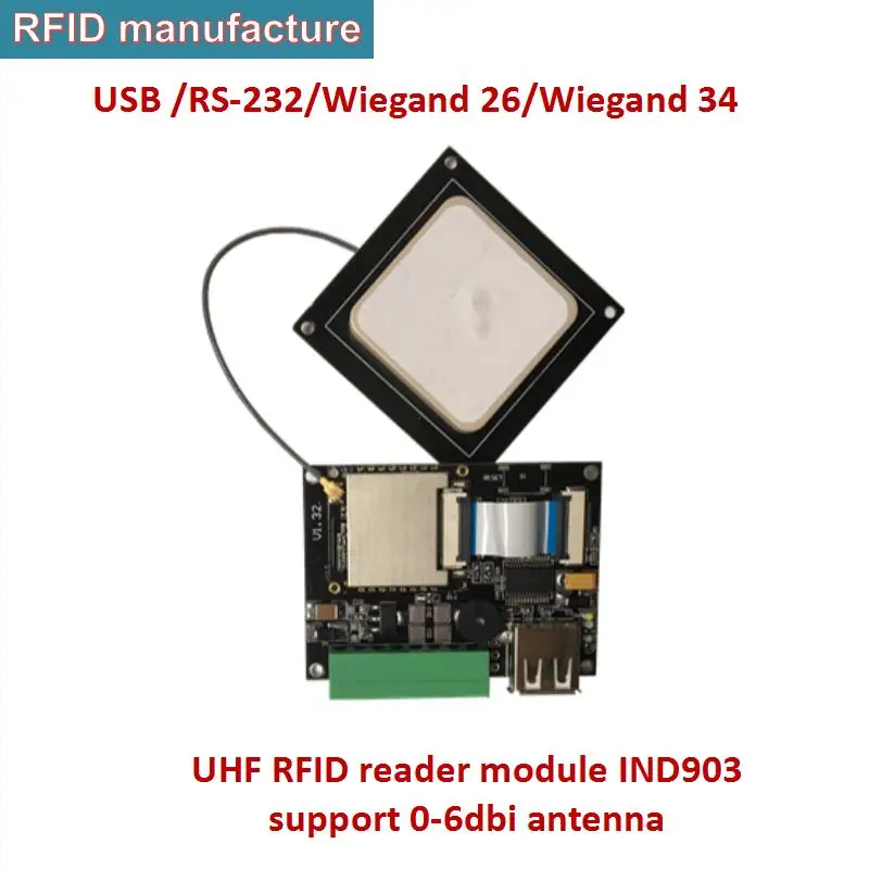Uhf rfid считыватель длиной 15 м модуль 865 868 МГц 902 928 с одной антенной используемой для