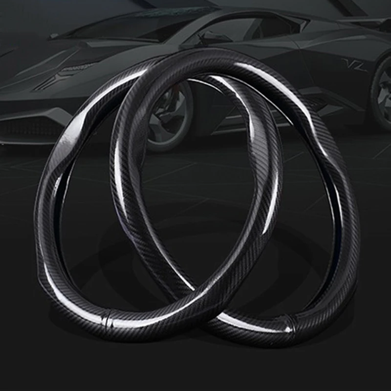 Автомобильный-Стайлинг 38 см карбоновые кожаные автомобильные чехлы на руль, спортивный гоночный чехол на руль для BMW AUDI BENZ alfa romeo