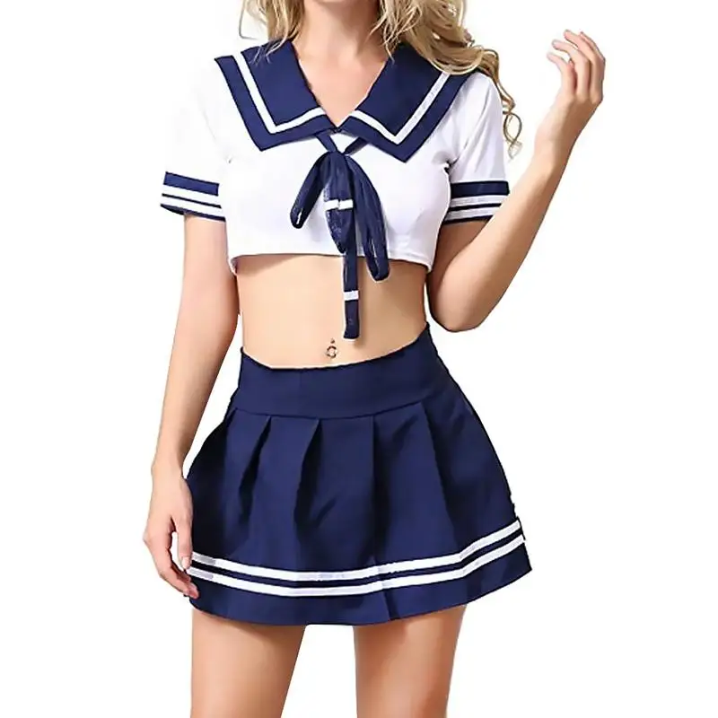 

Sexy Schoolgirl Outfit Lingerie Uniform Temptation Sailor Suit Student Wear Japanese Style Sexy Nightclub Anchor Theme
