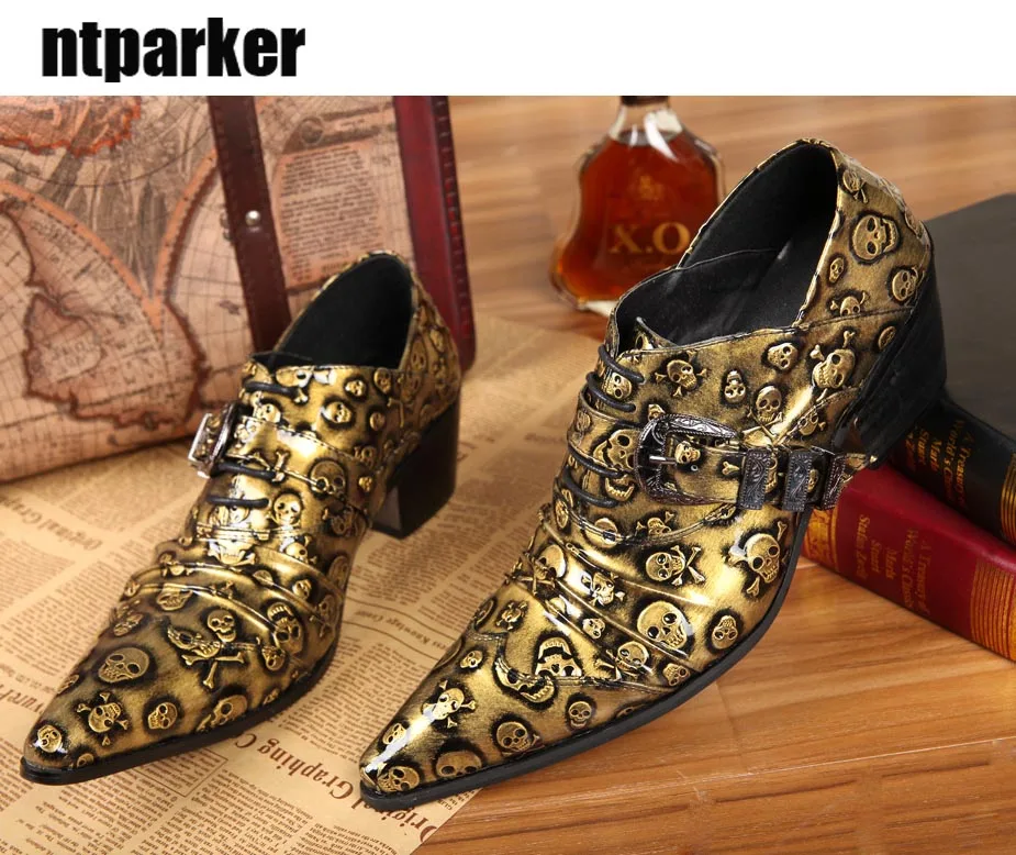 Online Get Cheap Gold Formal Shoes -Aliexpress.com Alibaba Group ntparker YHandmake High Quality Men Leather Shoes Formal Dress Shoes Men Gold/Black Skull Business - Online Get Cheap Gold Formal Shoes -Aliexpress.com Alibaba Group