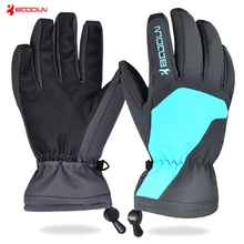 Зимние лыжные перчатки BOODUN для мужчин и женщин, теплые флисовые перчатки для мотокросса, езды на велосипеде, вождения, спорта, водонепроницаемые теплые лыжные перчатки