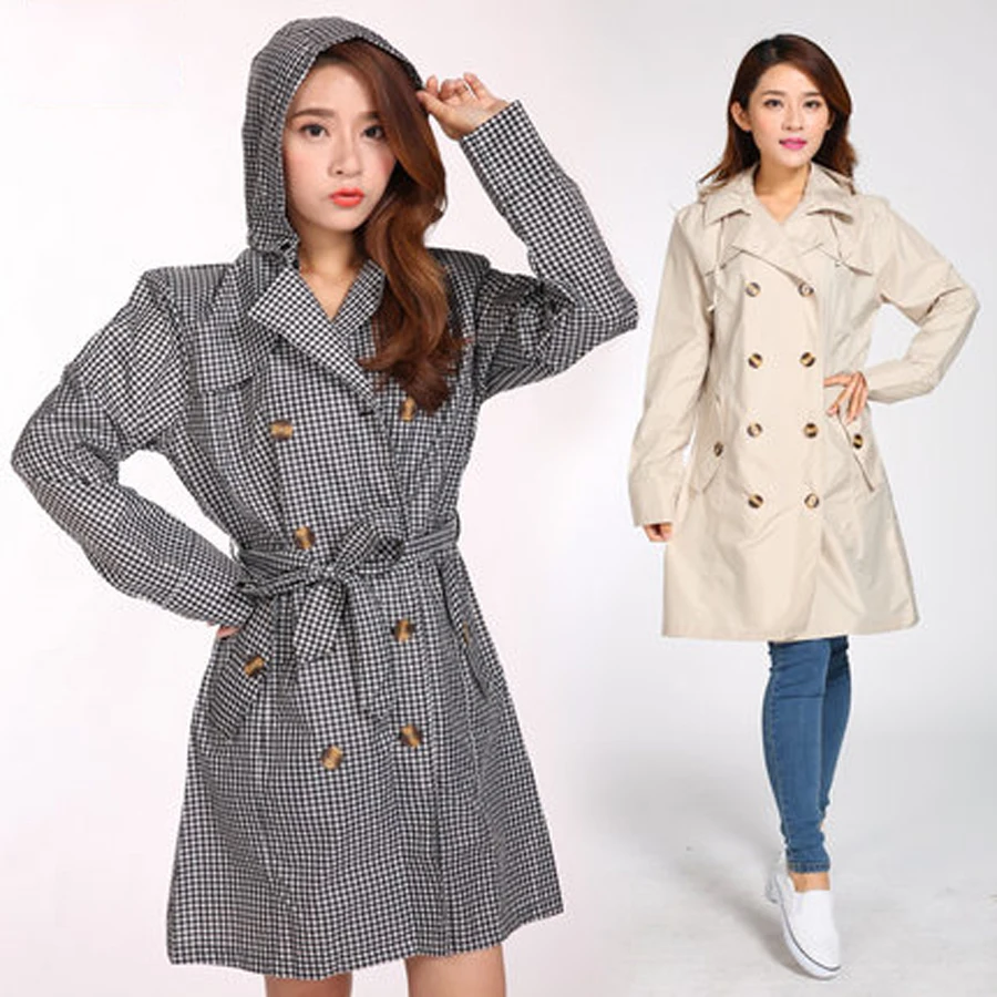 Long Raincoat Women Waterproof Windproof Hood Ladies Thin Rain Coat Ponchos Jackets Chubasquero Mujer Impermeable 40YY110