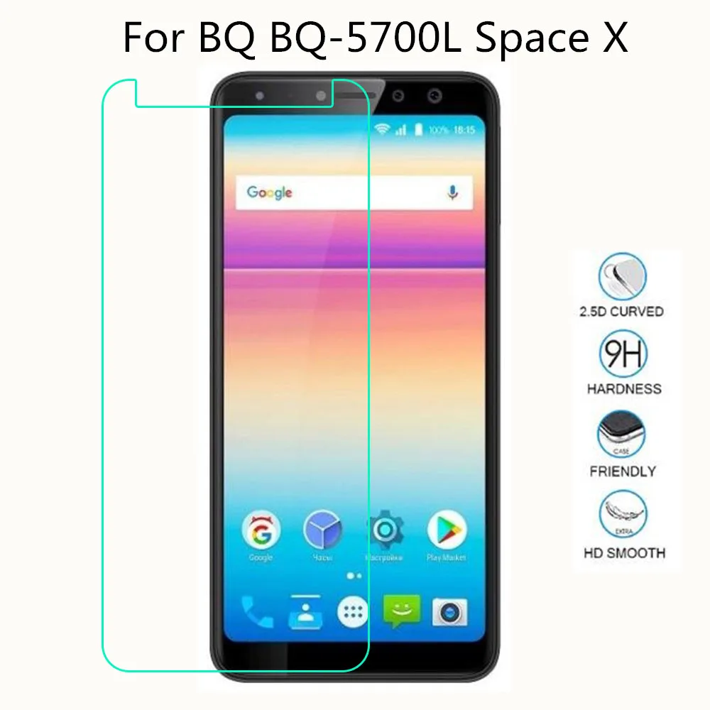 

2pcs Smartphone Tempered Glass For BQ BQ-5700L Space X 9H Explosion-proof Protective Film Screen Protector Cover Phone