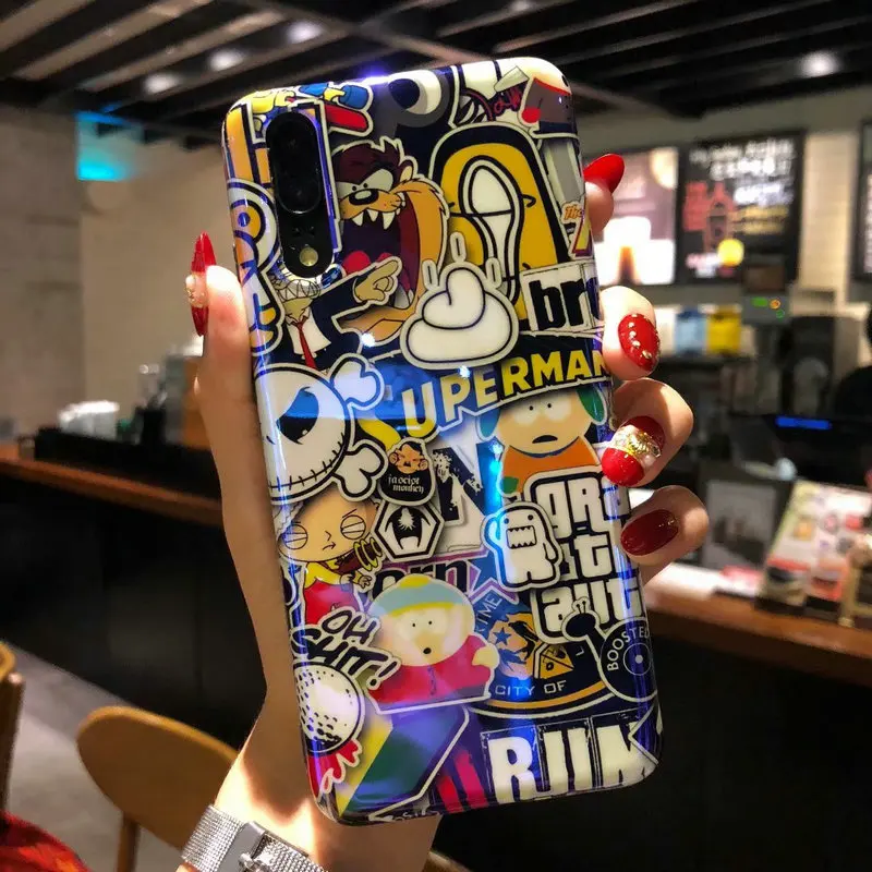 

P30 Case For Huawei P20 Lite Case Blue Light Cartoon Back Cover Coque P20 Pro P20 Nova 3e 2S Full Protective Silicon TPU Shell