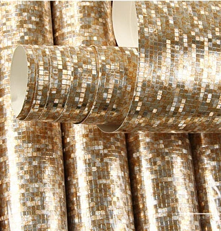 

Luxury Glitter Wallpaper Vinyl Mosaic Tiles for Living Room Ceiling Wedding 3D Wall Paper Waterproof papel de parede Gold Silver