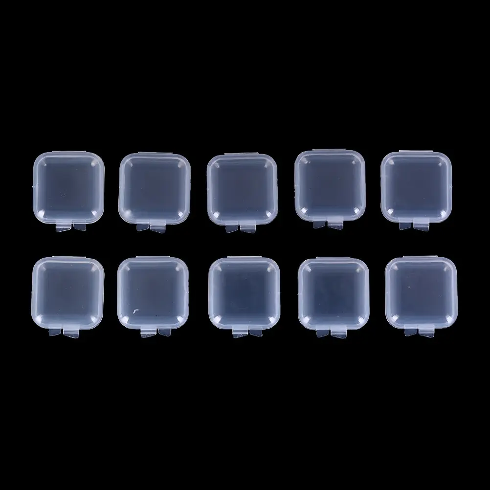 

1/10/20Pcs Mini Clear Plastic Small Box Jewelry Earplugs Storage Box Case Container Bead Makeup Clear Organizer Gift