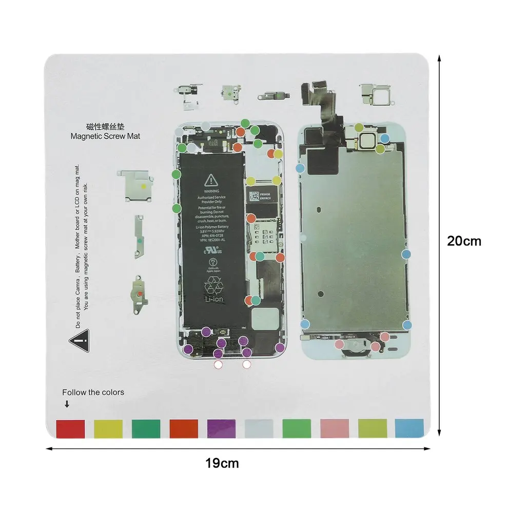 

10 Pcs Professional Magnetic Screw Mat Technician Repair Pad Guide For iPhone 5 5S Mobile Phone Accessories