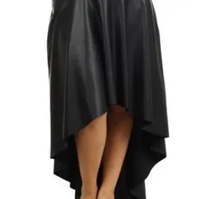 Подгонянные весенне-летние женские юбки больших размеров, черные юбки из искусственной кожи, женская модная юбка «Ласточкин хвост»