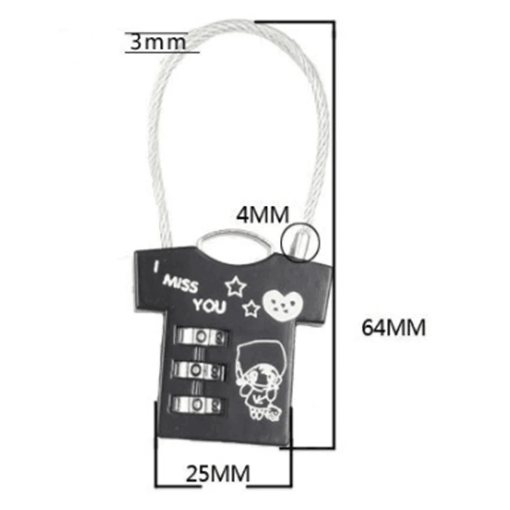 Высокое качество прекрасная ткань узор пароль багажа блокировки 3 цифры Циферблат из металла код блокировки Цвет случайный пароль замка