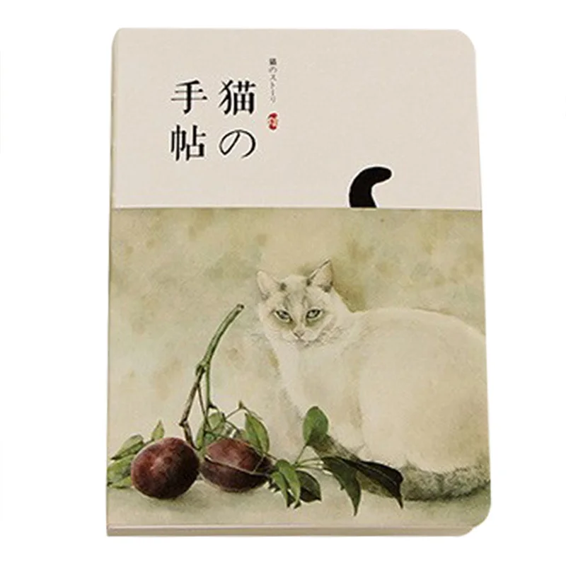 

Vintage Sketchbook Diary Drawing Painting 80 sheet Cute Cat Notebook paper Sketch Office School Supplies Gift fruit