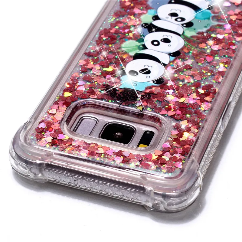 Liquid Case for Samsung Galaxy A6 A8 Plus 2018 S8 S9 Plus S6 S7 Edge Note8 Note9 S5 S6edge Glitter Love Silicone PC Full Cover (16)