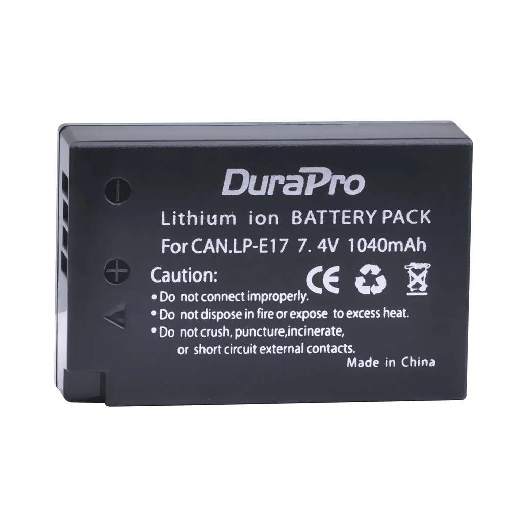 2 x DuraPro 1040 мАч LP-E17 LPE17 LP E17 Батарея + ЖК-дисплей USB двойной Зарядное устройство для canon EOS Rebel T6i 750D T6s 760D M3 8000D поцелуй X8i