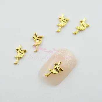 

100pcs/lot Fairy Angel Style Gold Plated Metal Alloy Charms 3D Nail Art Crafts Jewelry Making Accessories DIY Design Decorations