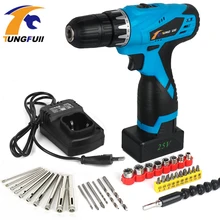 Tungfull Multifunction Cordless Screwdriver Electric Drill Driver Lithium Battery Rechargeable Rotary Power Tools Diy 25V voto battery rechargeable cordless drill electric screwdriver set lithium power tools screw gun driver 12v red 220v 2018