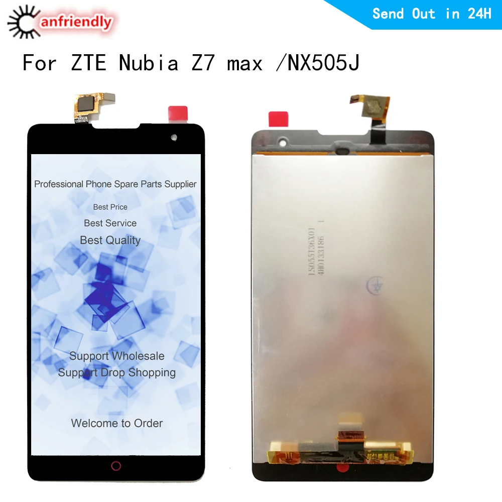 ЖК дисплей для ZTE Nubia Z7 Max NX505J сенсорный экран с передней внешней стеклянной