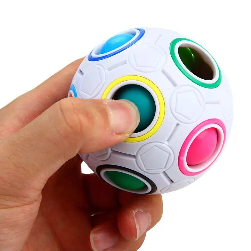 

Colorful Spherical Magic Cube Rainbow Football Ball Learning Education Puzzle Toys Creative Anti Stress Toy for Adults Kids