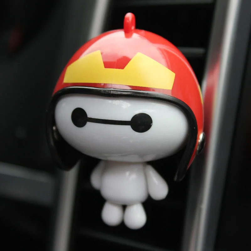 Helmet Baymax Car Vents Perfume Clip Air Freshener Automobile Interior Fragrance Decoration Ornaments Car Styling Accessories - Название цвета: Red Yellow