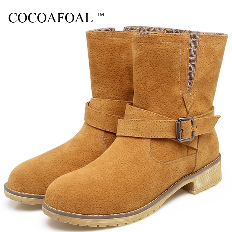 

COCOAFOAL Women's Winter Martin Boots Buckle Gothic Shoes Platform Black Fashion Ankle Boots 2018 Plus Size 43 Chelsea Boots