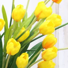 73cm de comprimento ramo 5 cabeça tulipa flor real toque casamento artificial ramo flor para festa em casa decoração arranjo flor(China)