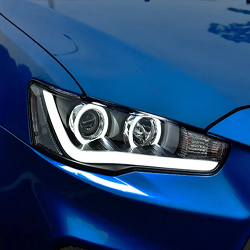 Передняя лампа Angel Eyes для Mitsubishi Lancer EX 2008 2015 светодиодная фара Биксеноновая